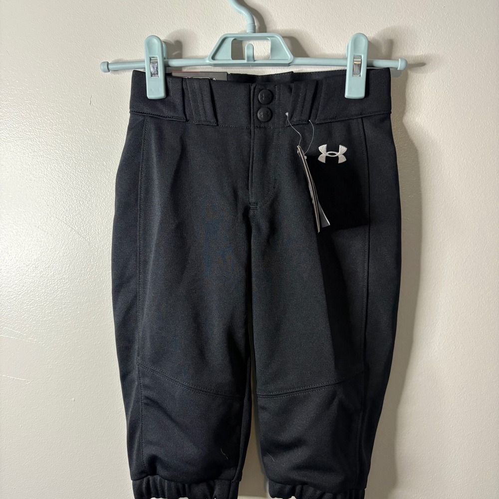 Under Armour Youth Girls‎ XSmall Black G Utility Softball Pants Cropped NWT